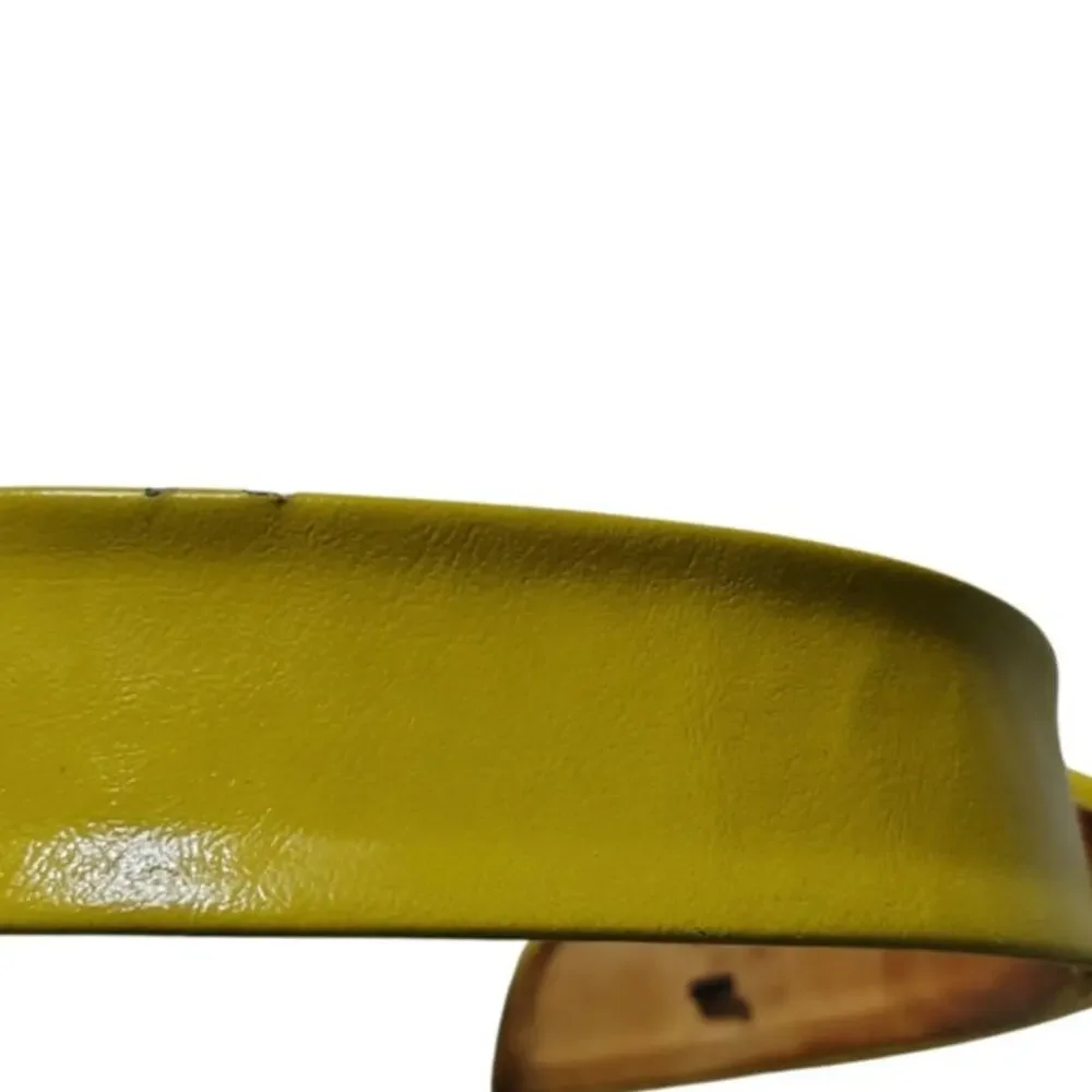 1950s Wide Yellow Leather Waist Cinching Belt Size Small Vintage Miss Pat